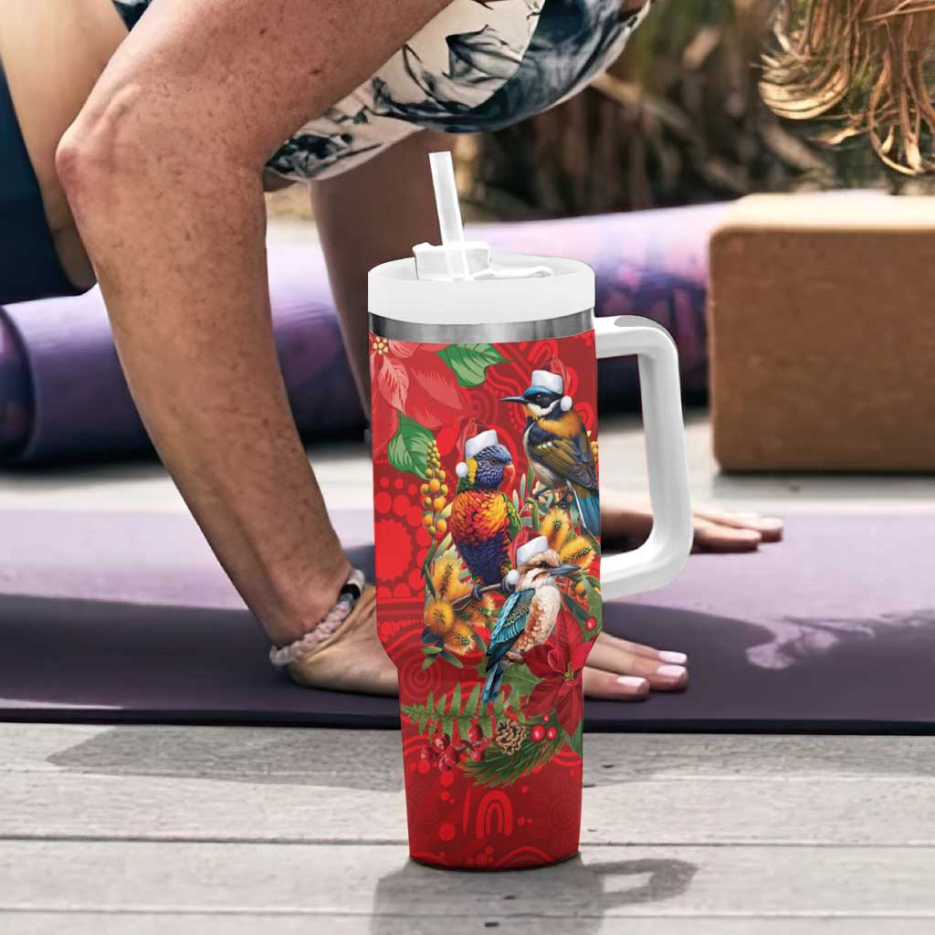 Aussie Native Bird Tumbler With Handle Aboriginal Inspired Christmas - Aussie Hoodie