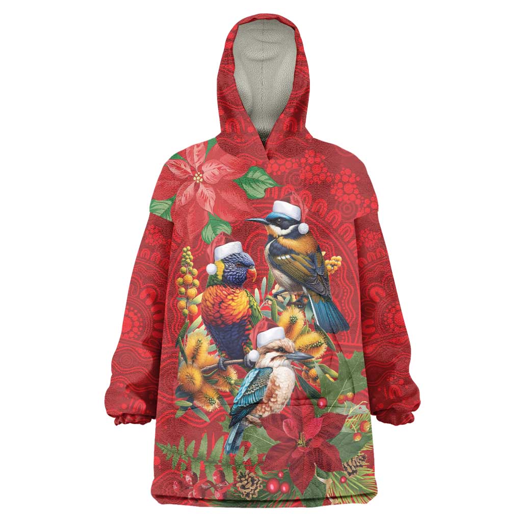 Aussie Native Bird Wearable Blanket Hoodie Aboriginal Inspired Christmas - Aussie Hoodie