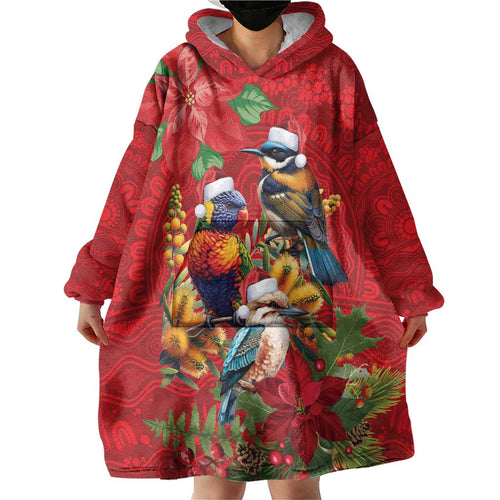 Aussie Native Bird Wearable Blanket Hoodie Aboriginal Inspired Christmas - Aussie Hoodie