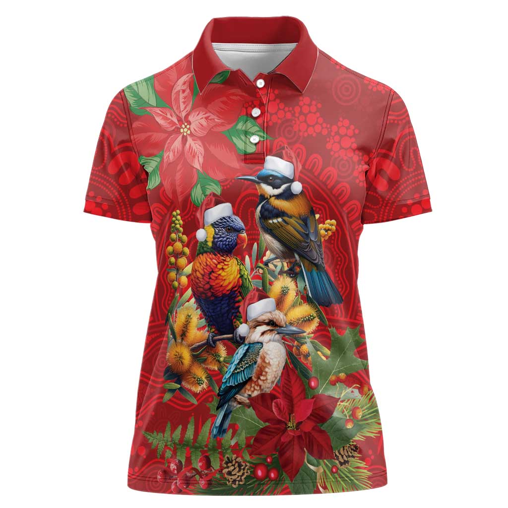 Aussie Native Bird Women Polo Shirt Aboriginal Inspired Christmas - Aussie Hoodie