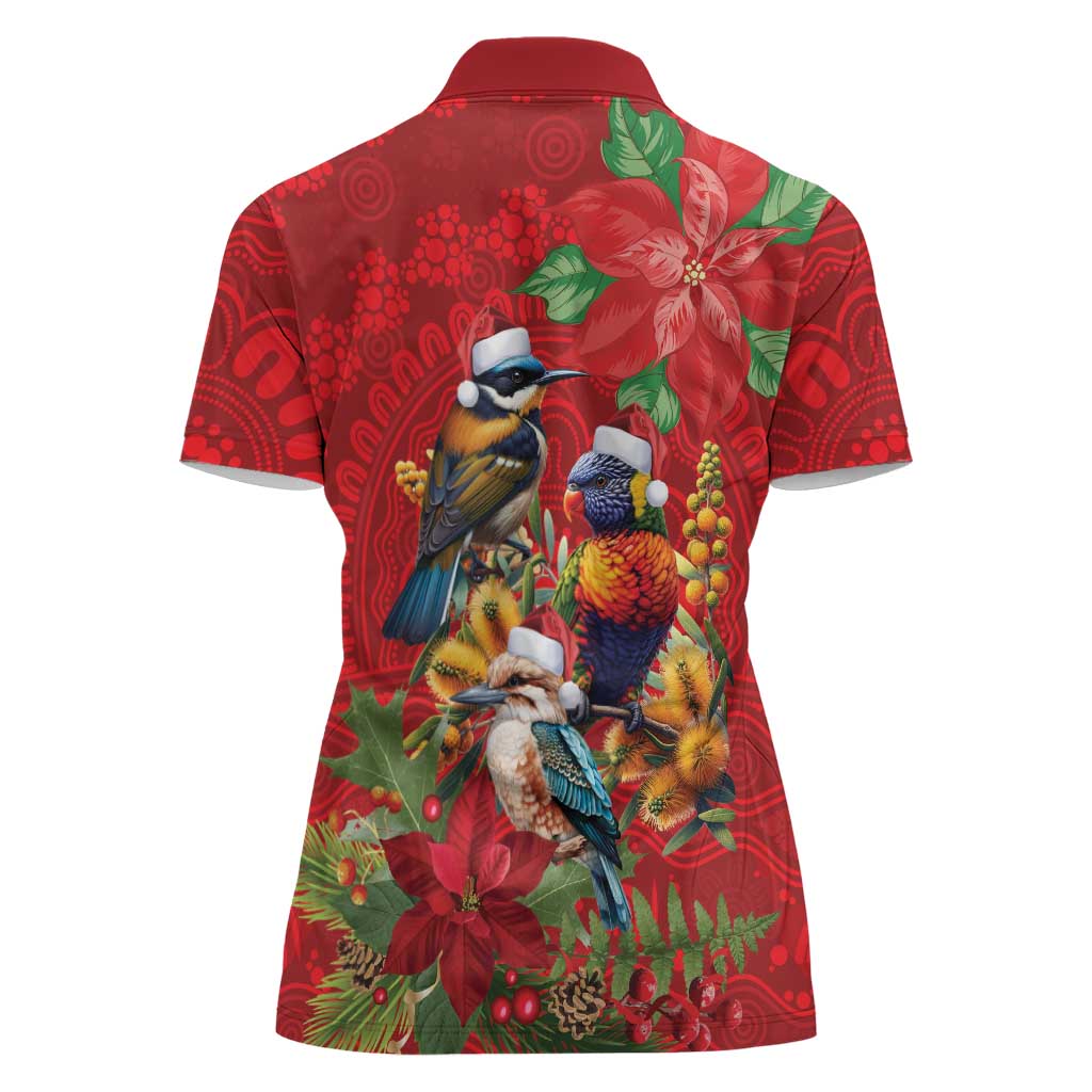 Aussie Native Bird Women Polo Shirt Aboriginal Inspired Christmas - Aussie Hoodie