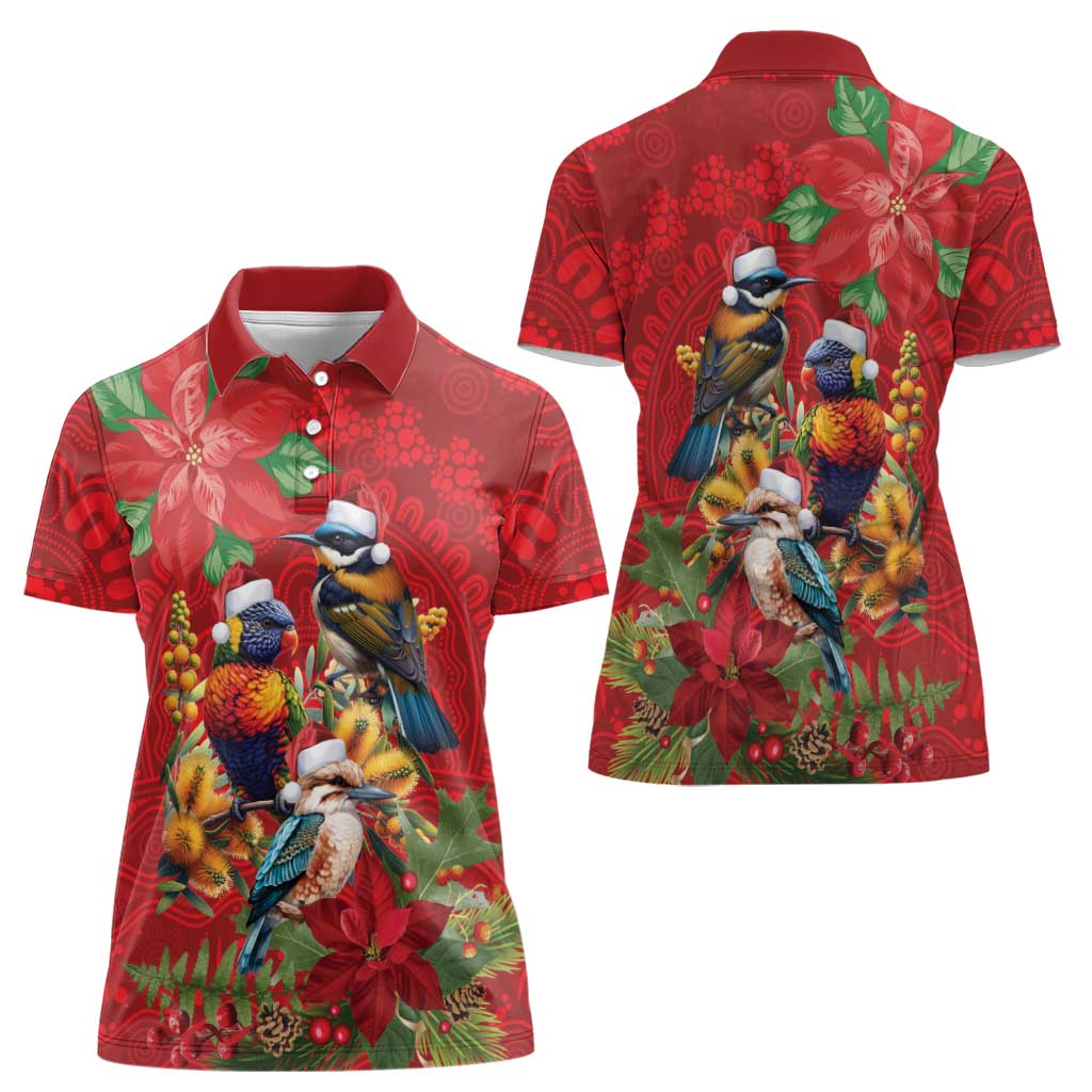 Aussie Native Bird Women Polo Shirt Aboriginal Inspired Christmas - Aussie Hoodie