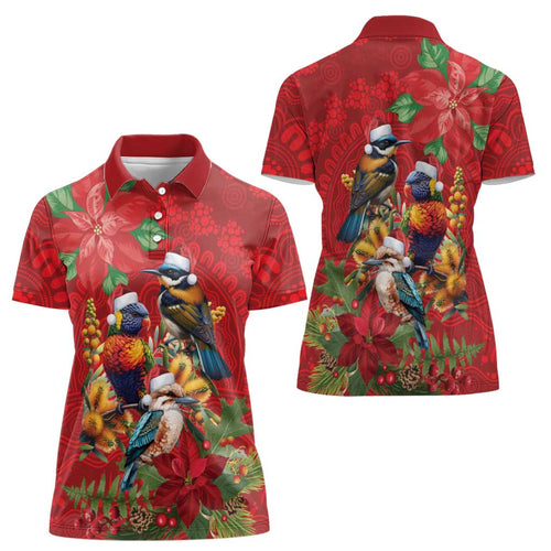 Aussie Native Bird Women Polo Shirt Aboriginal Inspired Christmas - Aussie Hoodie