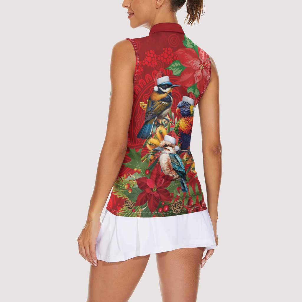 Aussie Native Bird Women Sleeveless Polo Shirt Aboriginal Inspired Christmas - Aussie Hoodie
