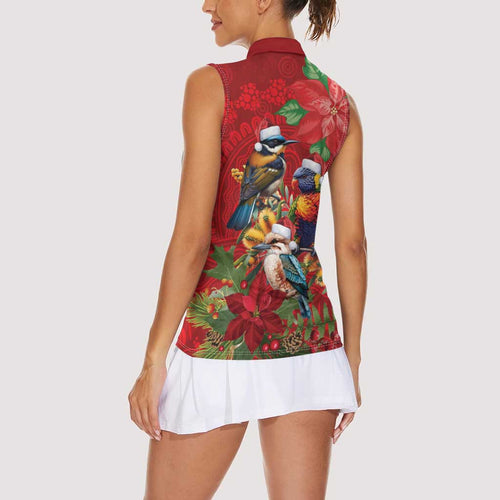 Aussie Native Bird Women Sleeveless Polo Shirt Aboriginal Inspired Christmas - Aussie Hoodie