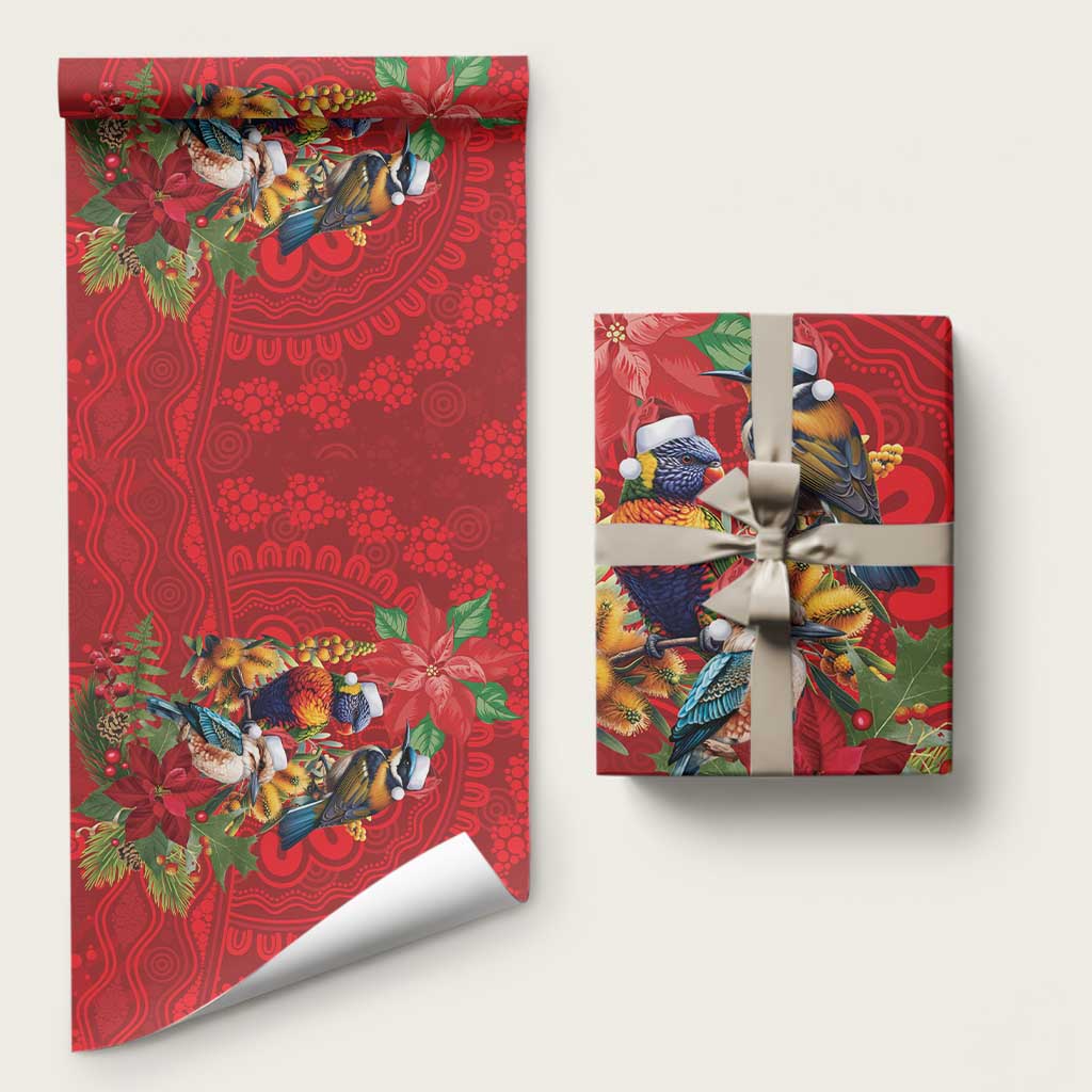 Aussie Native Bird Wrapping Paper Aboriginal Inspired Christmas - Aussie Hoodie