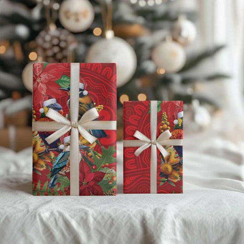 Aussie Native Bird Wrapping Paper Aboriginal Inspired Christmas - Aussie Hoodie