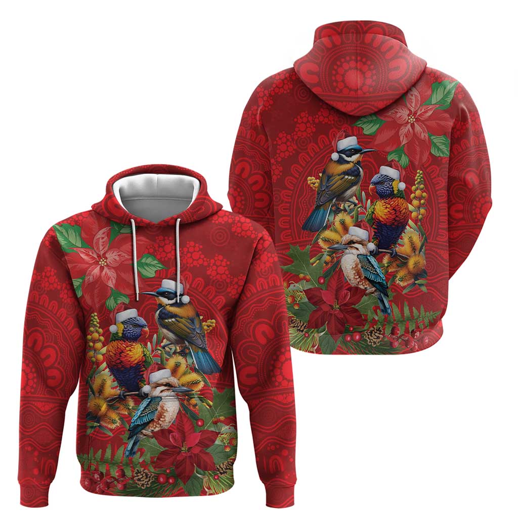 Aussie Native Bird Zip Hoodie Aboriginal Inspired Christmas - Aussie Hoodie