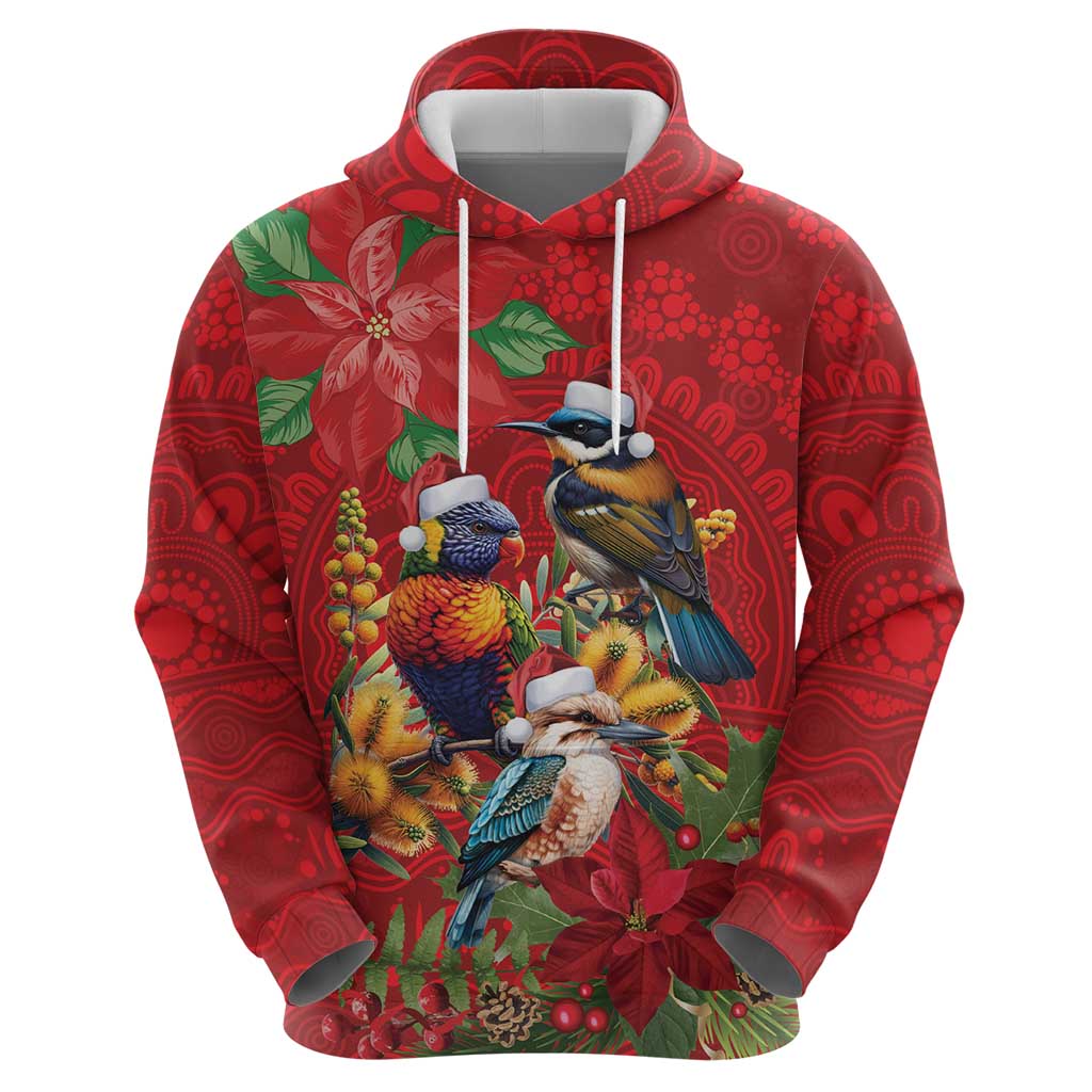 Aussie Native Bird Zip Hoodie Aboriginal Inspired Christmas - Aussie Hoodie