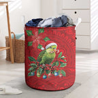 Aussie Green Budgerigar Laundry Basket Aboriginal Inspired Christmas - Aussie Hoodie