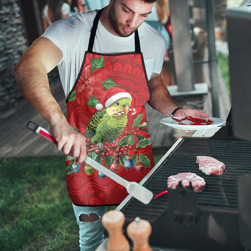 Aussie Green Budgerigar Apron Aboriginal Inspired Christmas - Aussie Hoodie