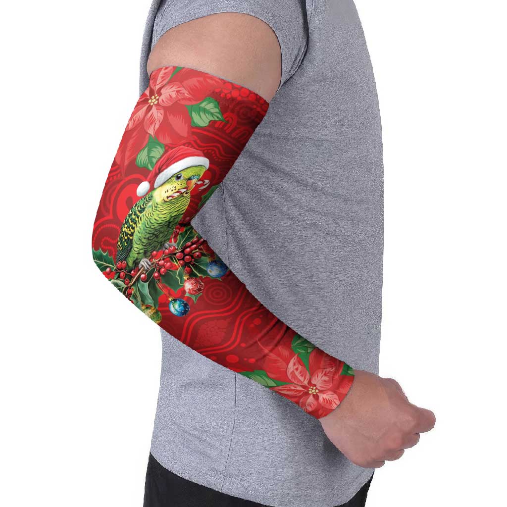 Aussie Green Budgerigar Arm Sleeves Aboriginal Inspired Christmas - Aussie Hoodie