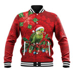 Aussie Green Budgerigar Baseball Jacket Aboriginal Inspired Christmas - Aussie Hoodie