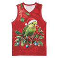 Aussie Green Budgerigar Basketball Jersey Aboriginal Inspired Christmas - Aussie Hoodie