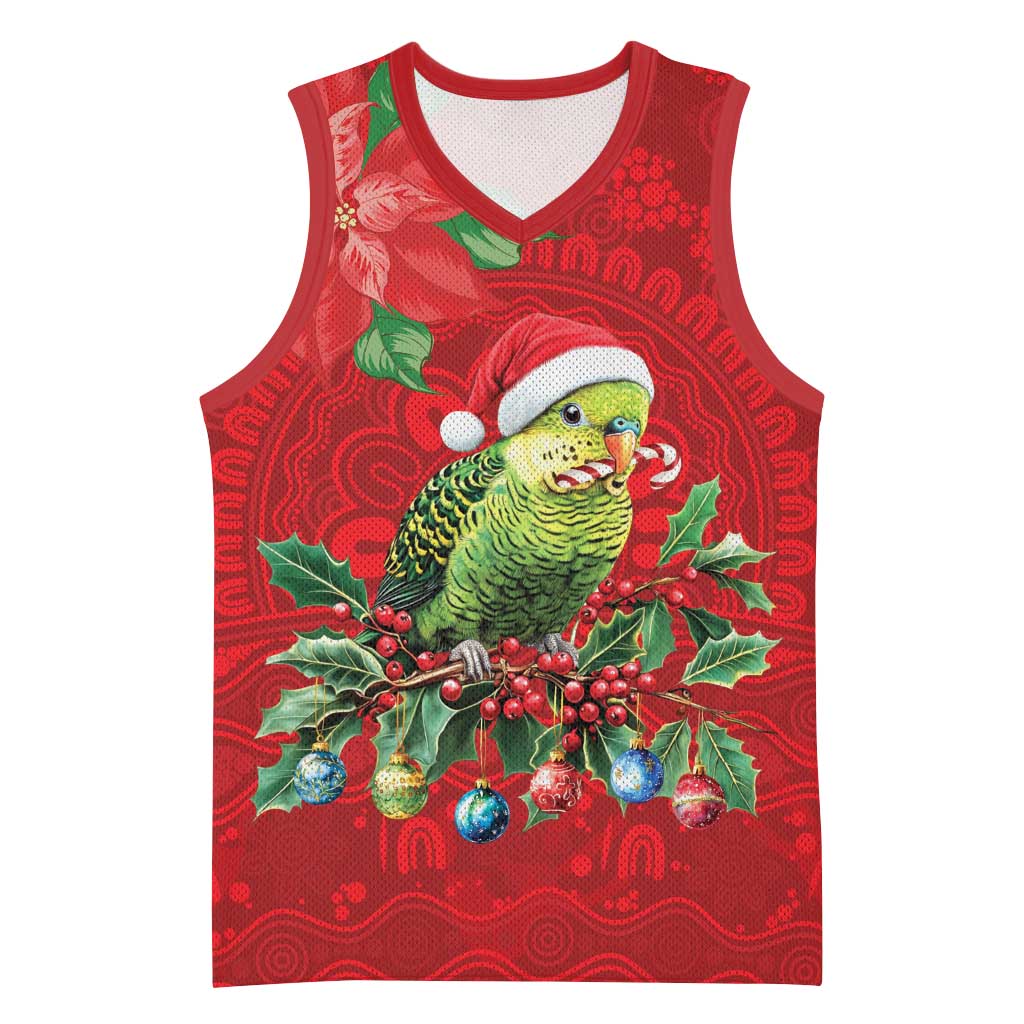 Aussie Green Budgerigar Basketball Jersey Aboriginal Inspired Christmas - Aussie Hoodie