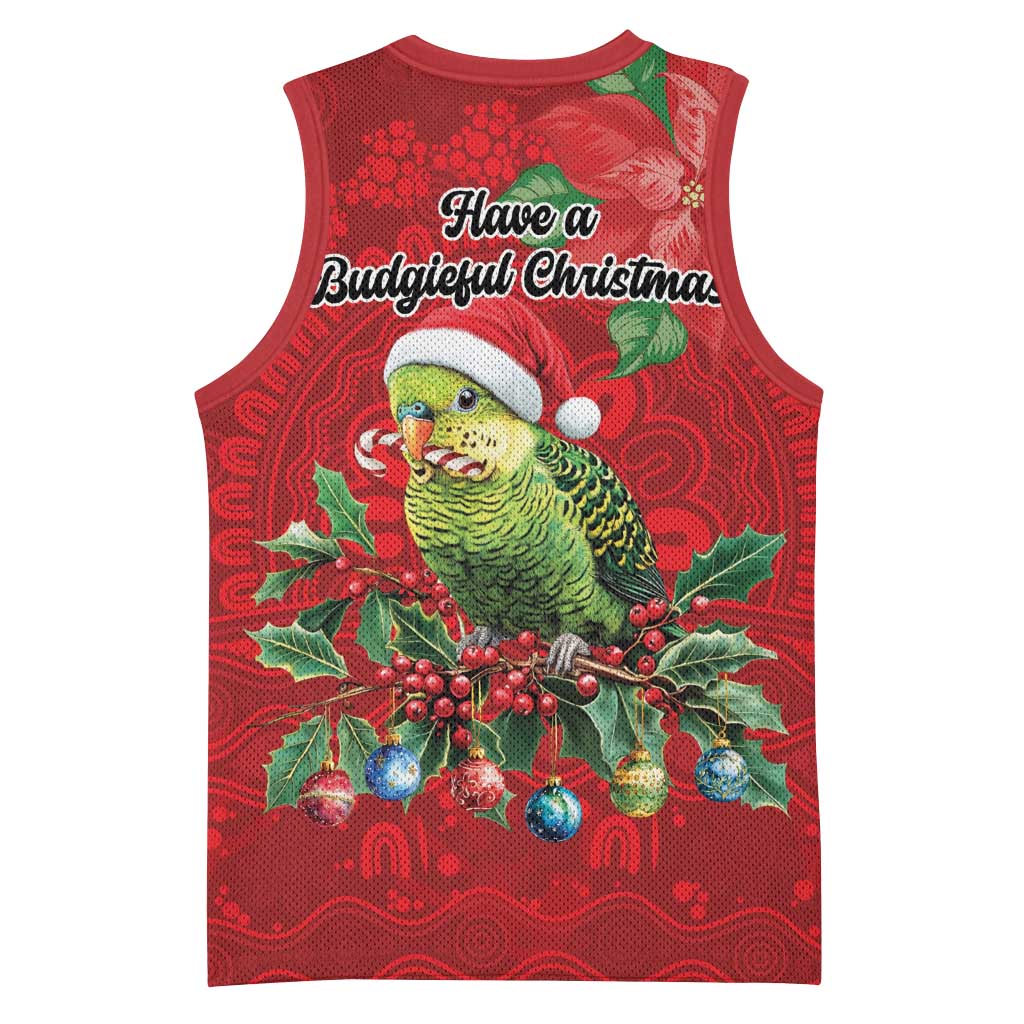 Aussie Green Budgerigar Basketball Jersey Aboriginal Inspired Christmas - Aussie Hoodie