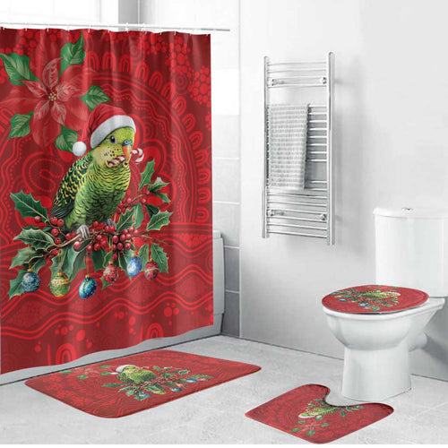 Aussie Green Budgerigar Bathroom Set Aboriginal Inspired Christmas - Aussie Hoodie