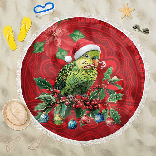 Aussie Green Budgerigar Beach Blanket Aboriginal Inspired Christmas - Aussie Hoodie