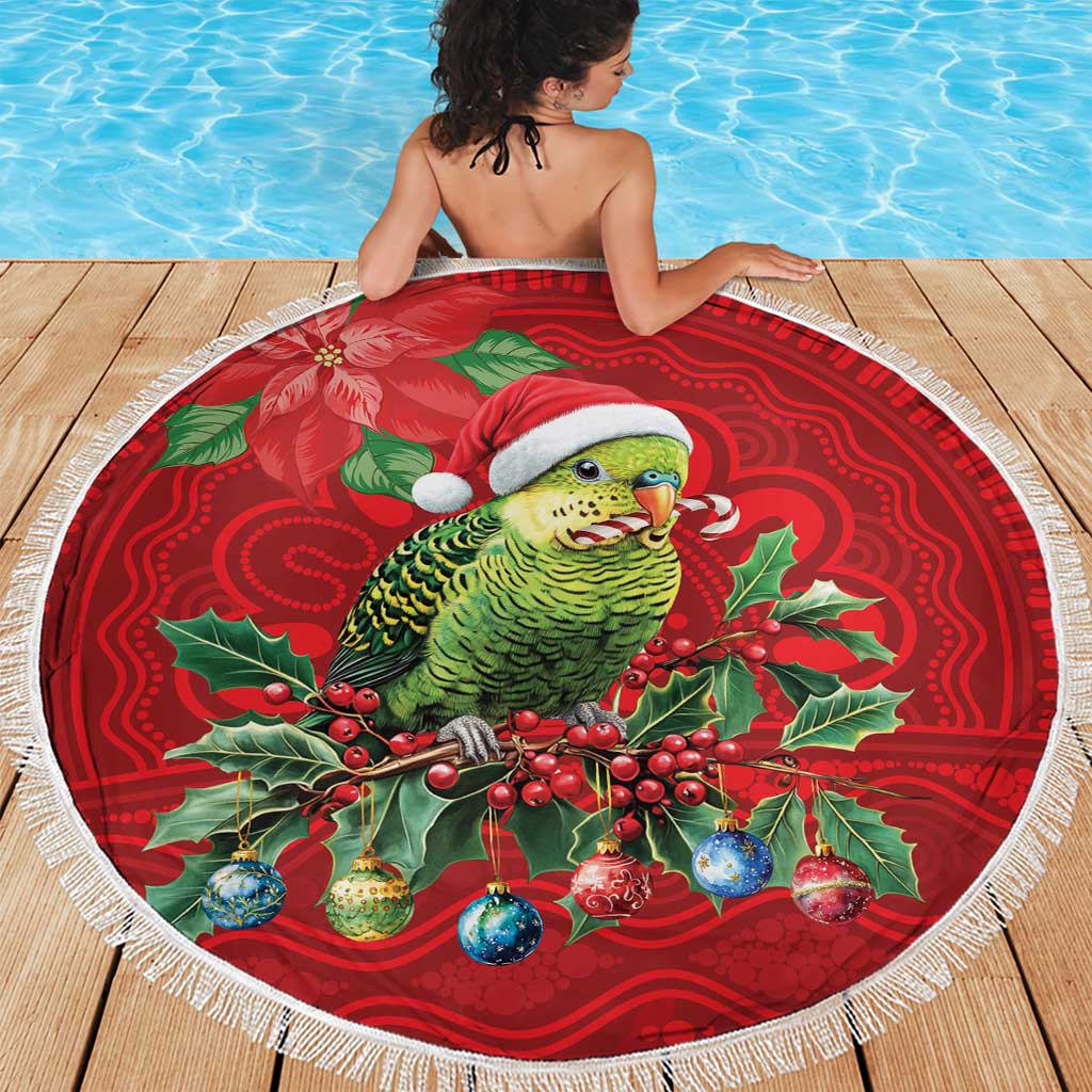Aussie Green Budgerigar Beach Blanket Aboriginal Inspired Christmas - Aussie Hoodie
