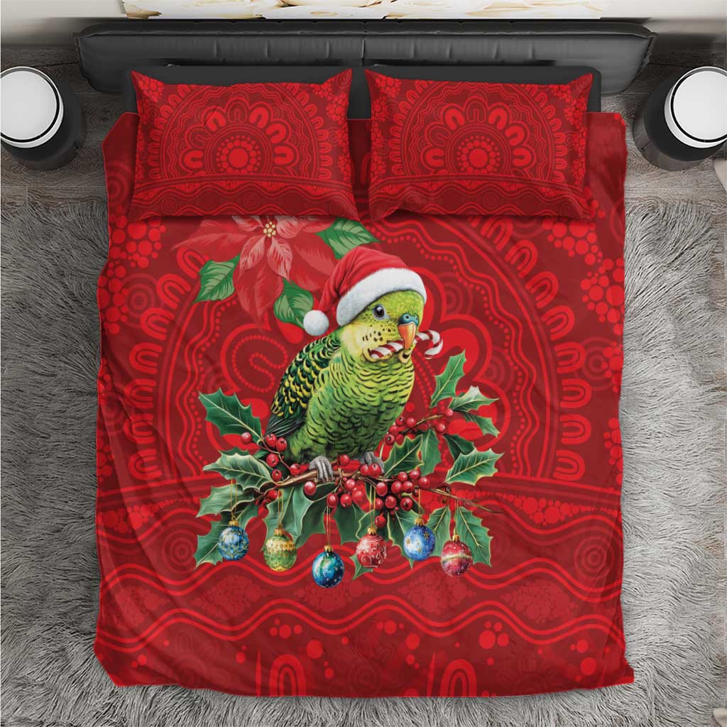Aussie Green Budgerigar Bedding Set Aboriginal Inspired Christmas - Aussie Hoodie