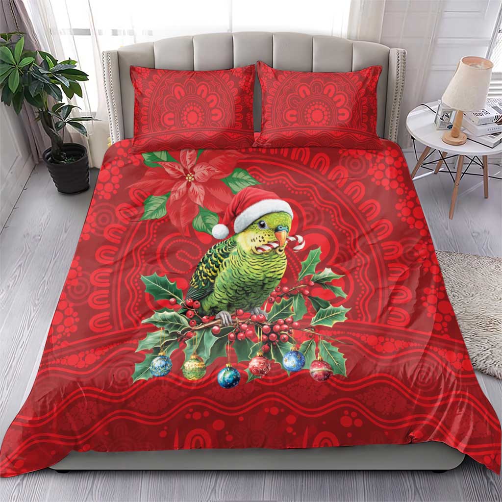 Aussie Green Budgerigar Bedding Set Aboriginal Inspired Christmas - Aussie Hoodie