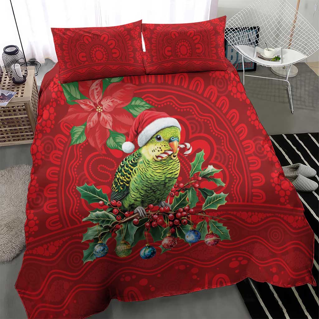 Aussie Green Budgerigar Bedding Set Aboriginal Inspired Christmas - Aussie Hoodie