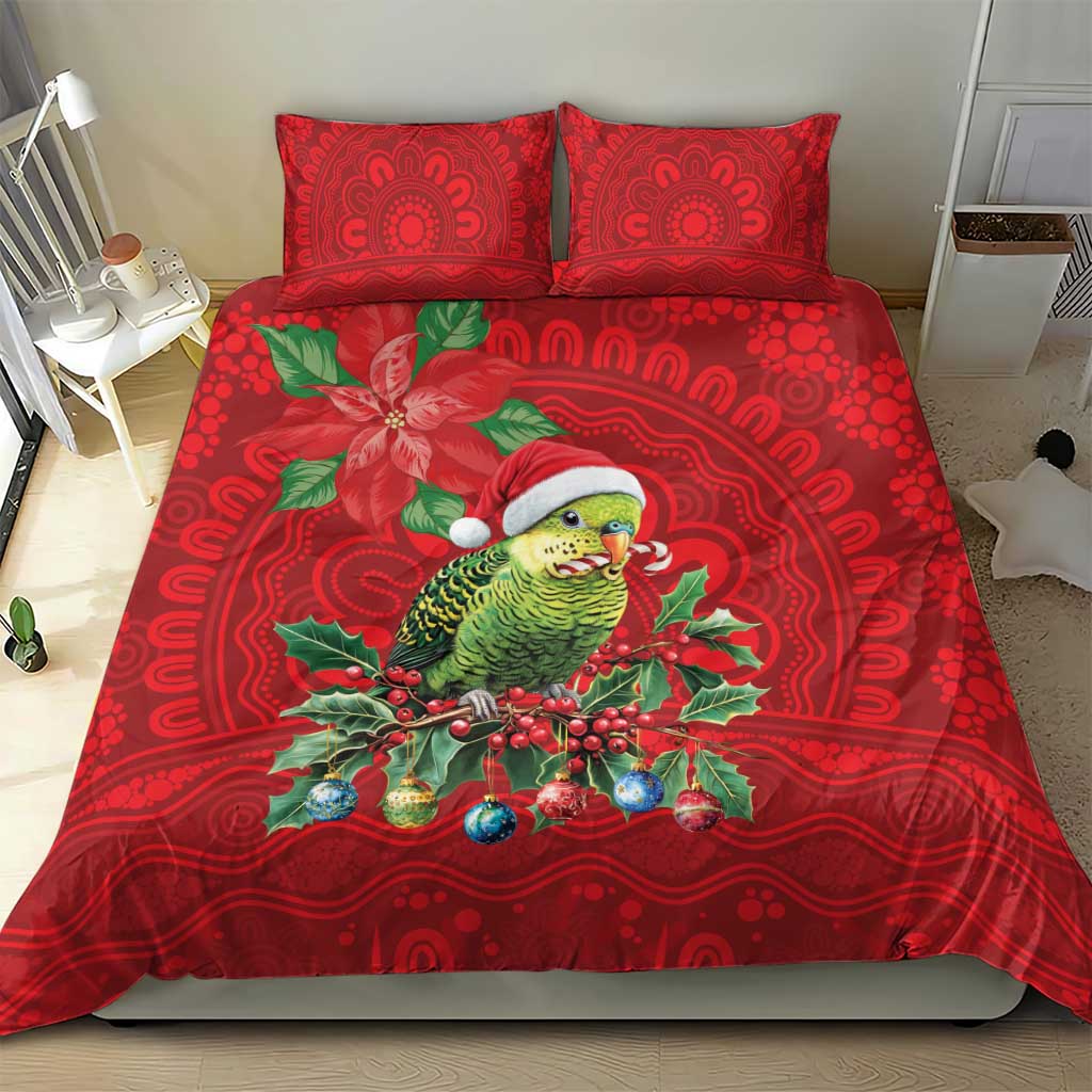 Aussie Green Budgerigar Bedding Set Aboriginal Inspired Christmas - Aussie Hoodie