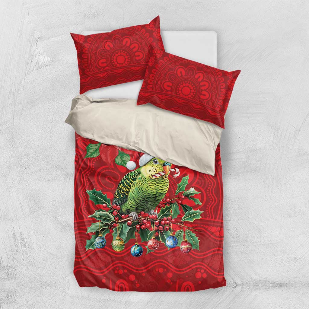 Aussie Green Budgerigar Bedding Set Aboriginal Inspired Christmas - Aussie Hoodie
