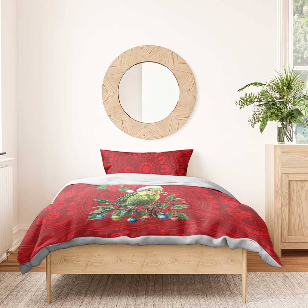 Aussie Green Budgerigar Bedding Set Aboriginal Inspired Christmas - Aussie Hoodie