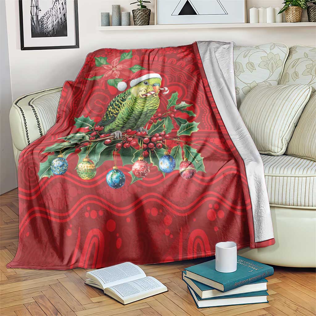 Aussie Green Budgerigar Blanket Aboriginal Inspired Christmas - Aussie Hoodie