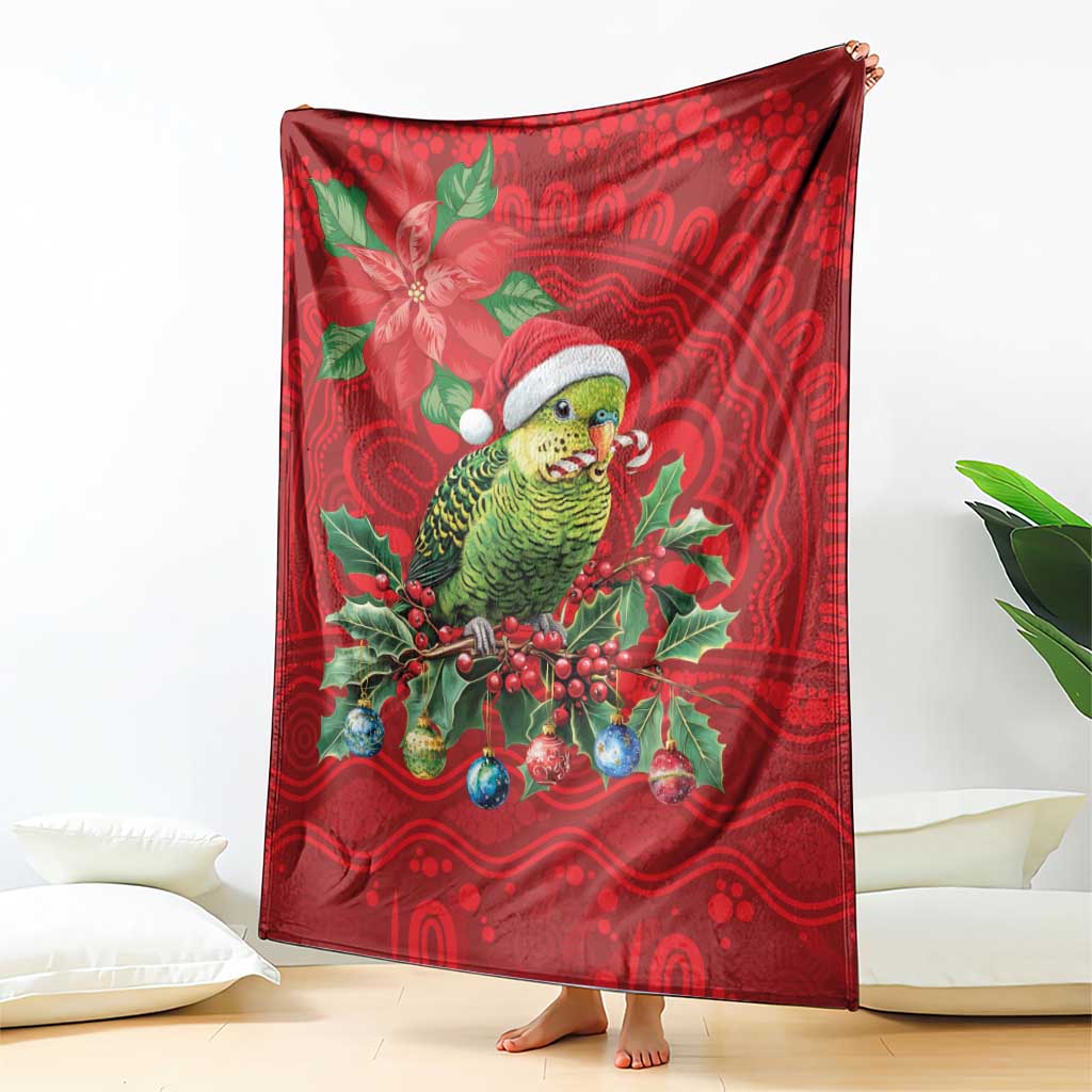 Aussie Green Budgerigar Blanket Aboriginal Inspired Christmas - Aussie Hoodie