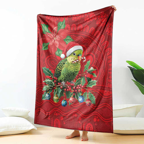 Aussie Green Budgerigar Blanket Aboriginal Inspired Christmas - Aussie Hoodie
