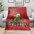 Aussie Green Budgerigar Blanket Aboriginal Inspired Christmas - Aussie Hoodie