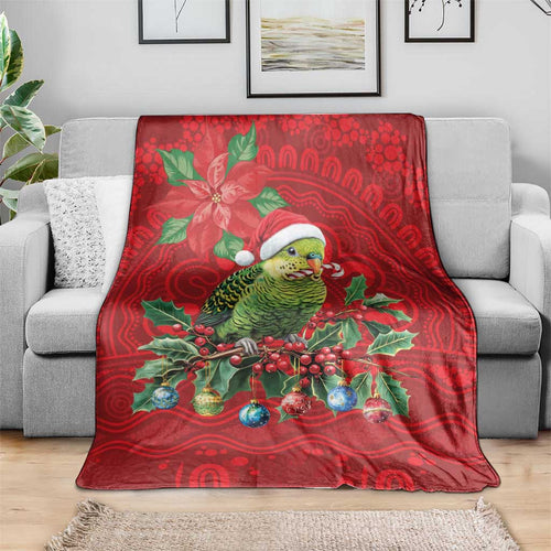 Aussie Green Budgerigar Blanket Aboriginal Inspired Christmas - Aussie Hoodie