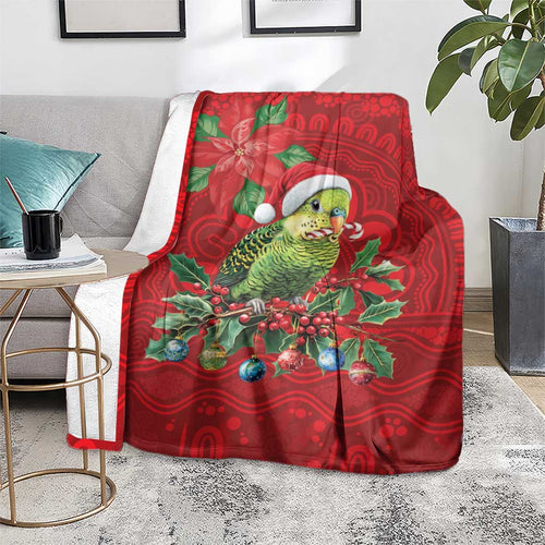 Aussie Green Budgerigar Blanket Aboriginal Inspired Christmas - Aussie Hoodie