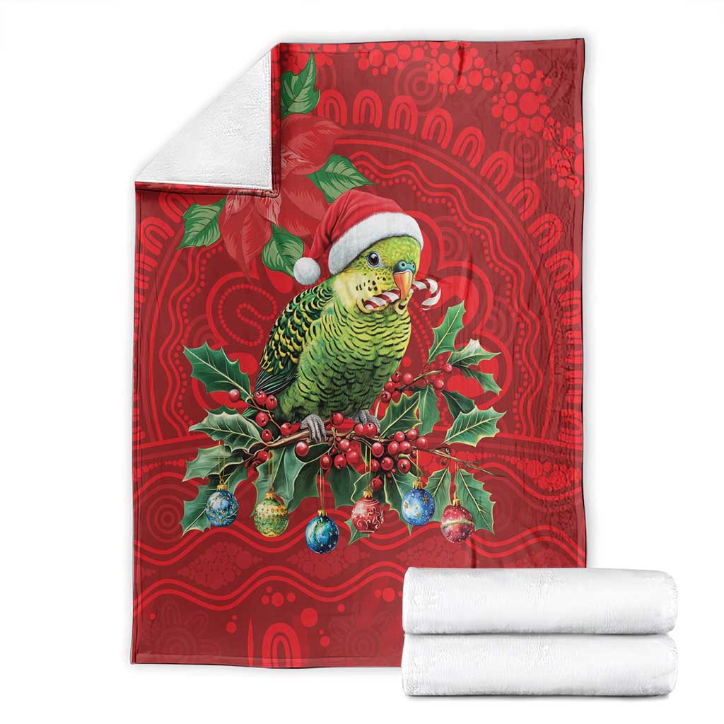 Aussie Green Budgerigar Blanket Aboriginal Inspired Christmas - Aussie Hoodie