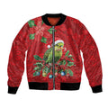 Aussie Green Budgerigar Bomber Jacket Aboriginal Inspired Christmas - Aussie Hoodie