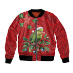 Aussie Green Budgerigar Bomber Jacket Aboriginal Inspired Christmas - Aussie Hoodie