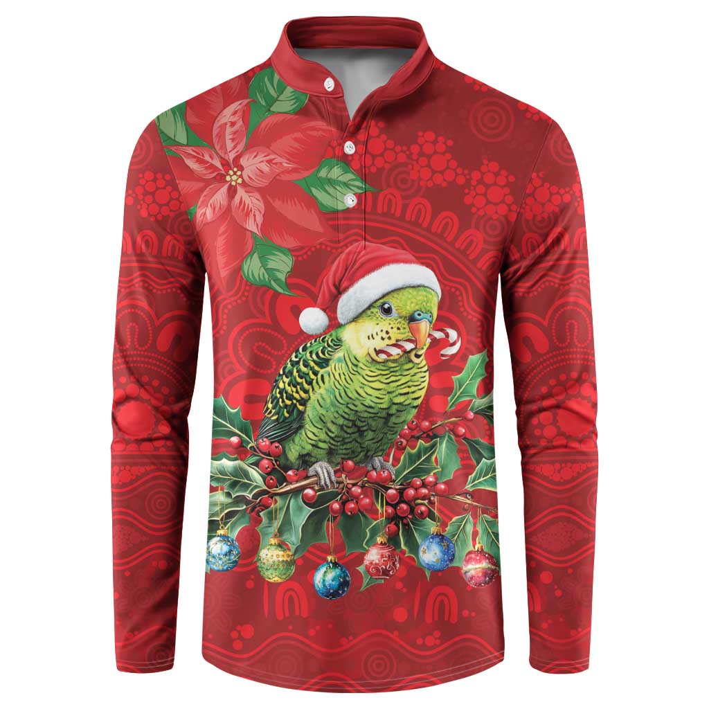 Aussie Green Budgerigar Button Sweatshirt Aboriginal Inspired Christmas - Aussie Hoodie