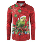 Aussie Green Budgerigar Button Sweatshirt Aboriginal Inspired Christmas - Aussie Hoodie