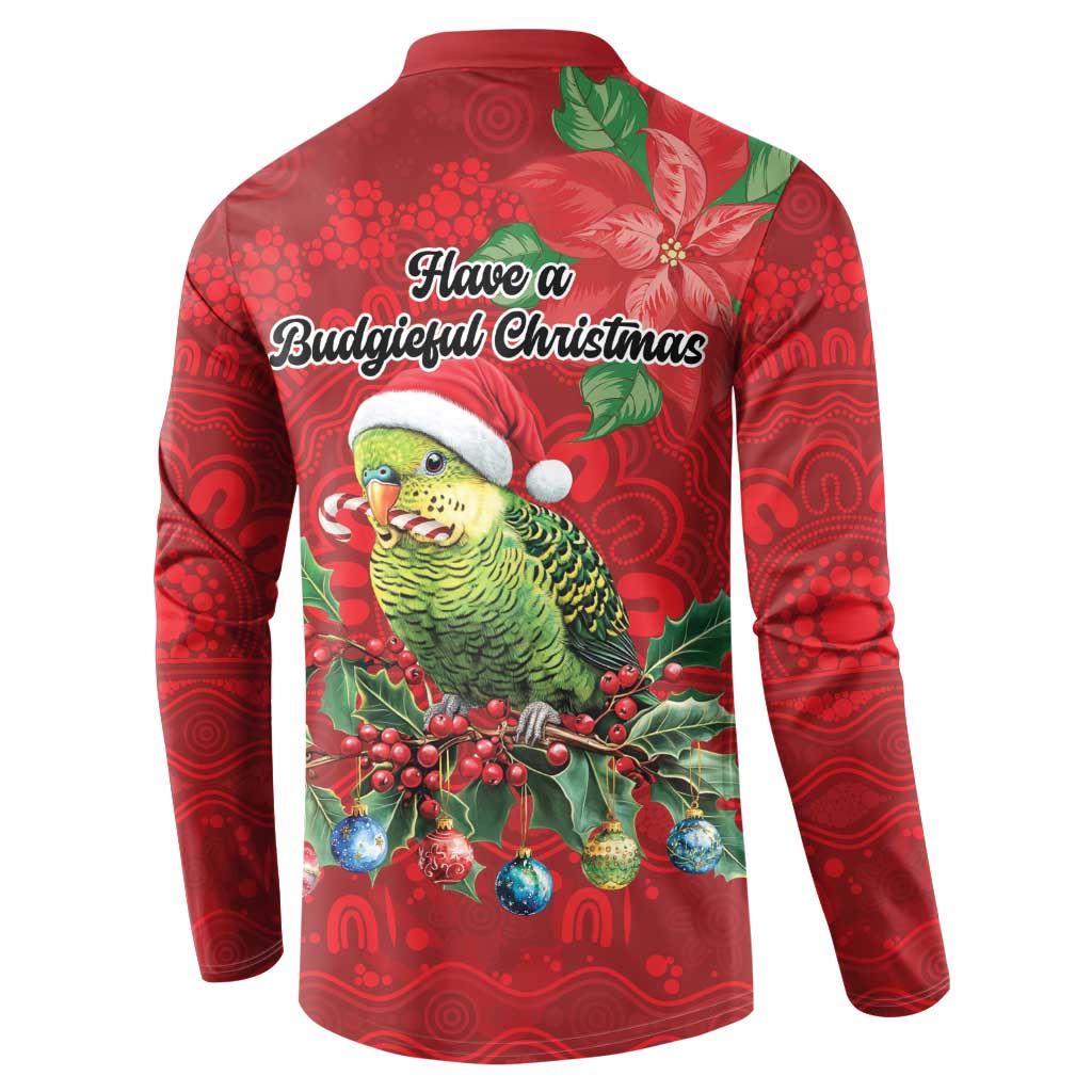Aussie Green Budgerigar Button Sweatshirt Aboriginal Inspired Christmas - Aussie Hoodie