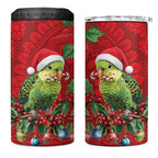 Aussie Green Budgerigar 4 in 1 Can Cooler Tumbler Aboriginal Inspired Christmas - Aussie Hoodie