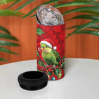 Aussie Green Budgerigar 4 in 1 Can Cooler Tumbler Aboriginal Inspired Christmas - Aussie Hoodie