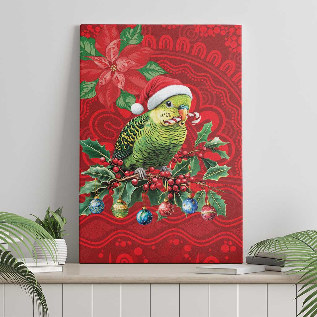 Aussie Green Budgerigar Canvas Wall Art Aboriginal Inspired Christmas - Aussie Hoodie