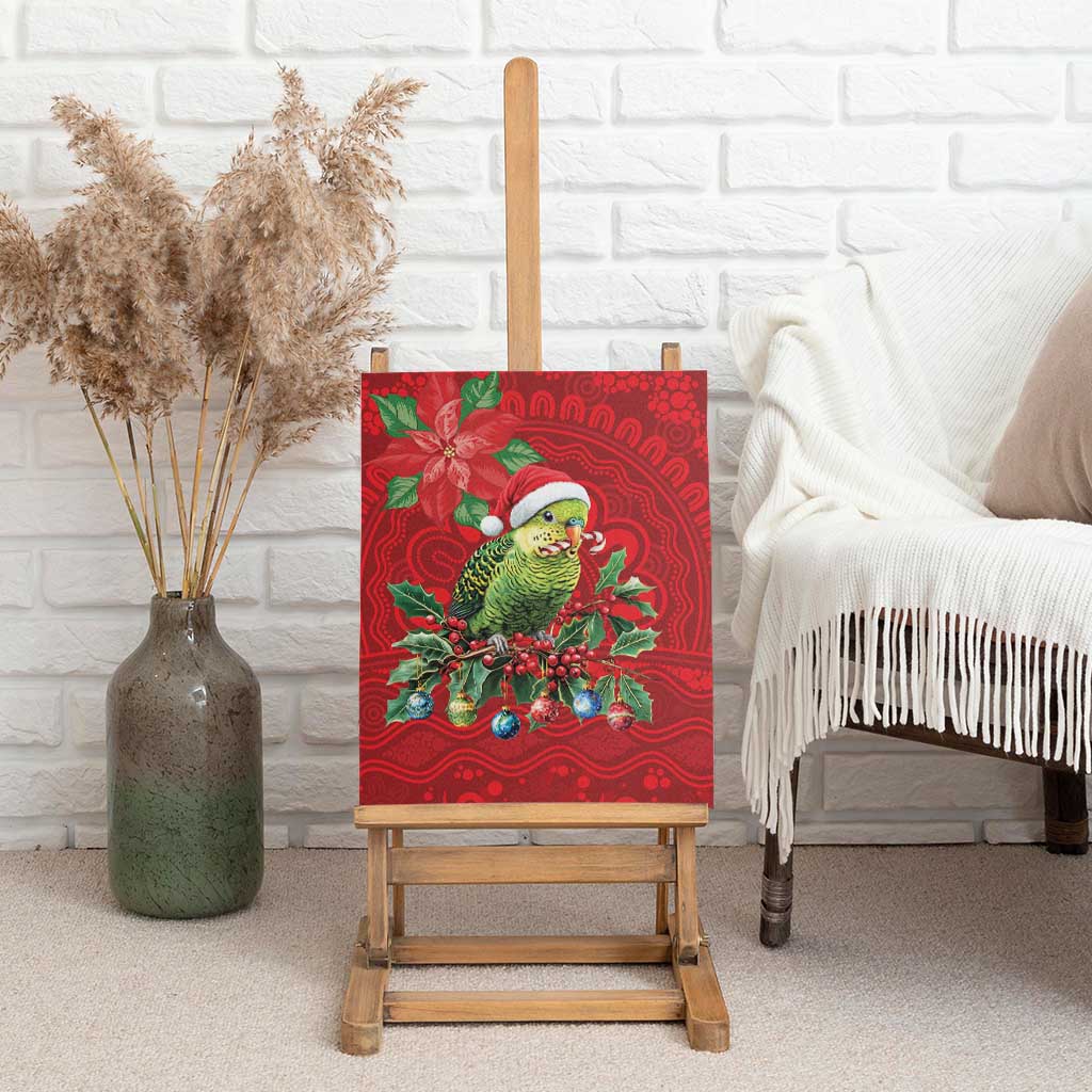 Aussie Green Budgerigar Canvas Wall Art Aboriginal Inspired Christmas - Aussie Hoodie