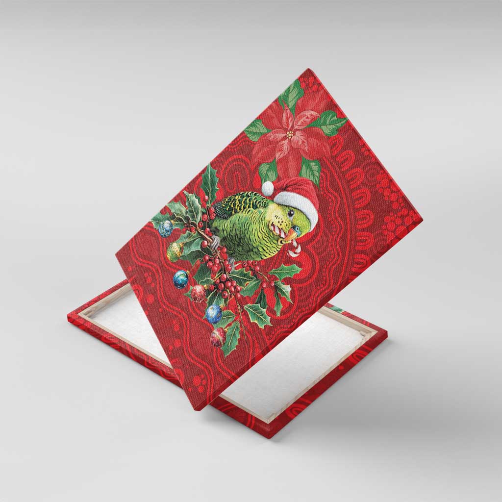 Aussie Green Budgerigar Canvas Wall Art Aboriginal Inspired Christmas - Aussie Hoodie