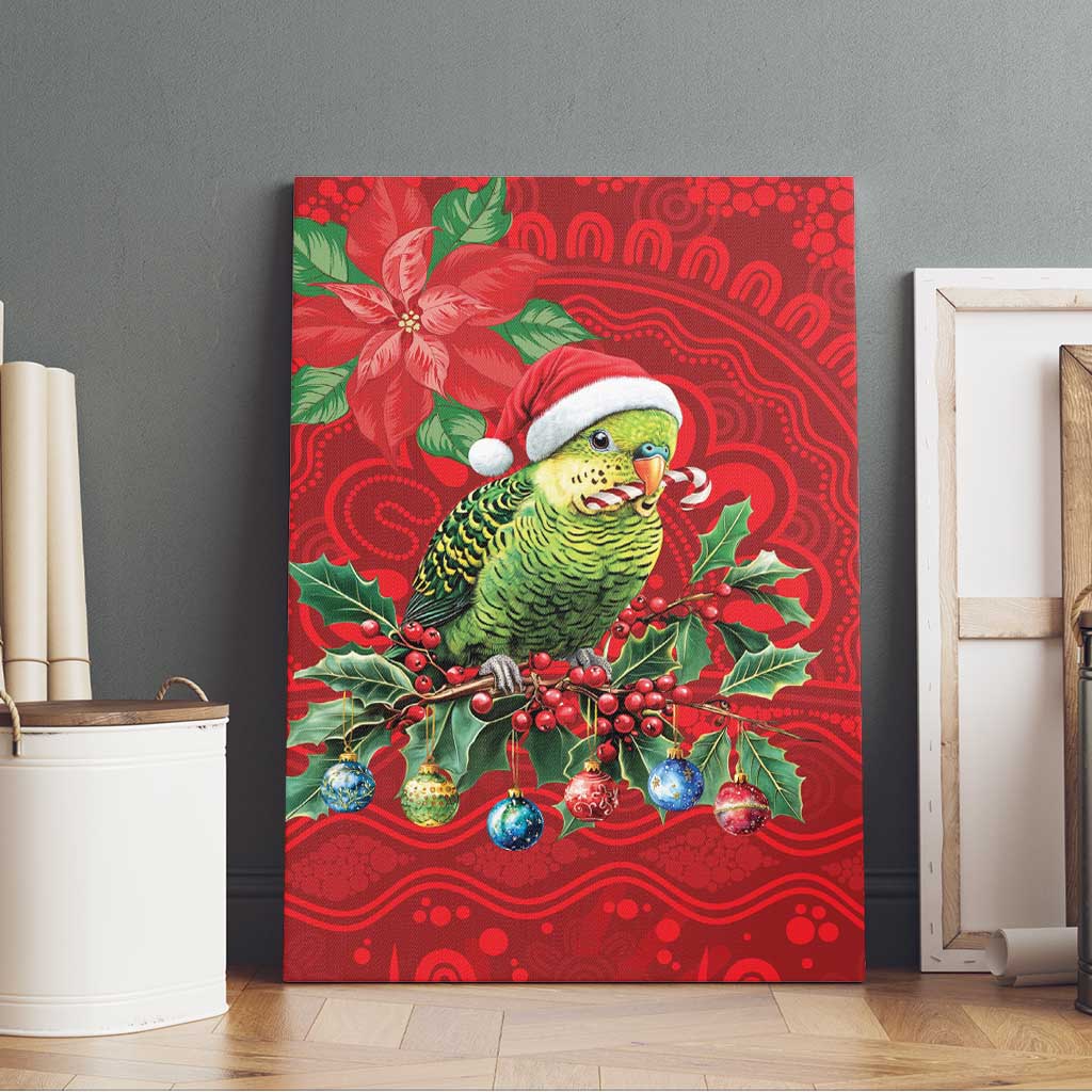 Aussie Green Budgerigar Canvas Wall Art Aboriginal Inspired Christmas - Aussie Hoodie
