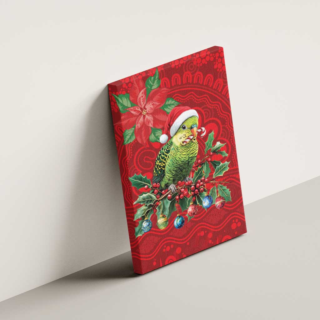 Aussie Green Budgerigar Canvas Wall Art Aboriginal Inspired Christmas - Aussie Hoodie