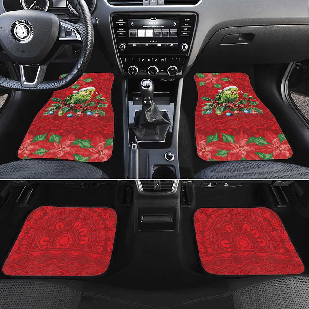 Aussie Green Budgerigar Car Mats Aboriginal Inspired Christmas - Aussie Hoodie
