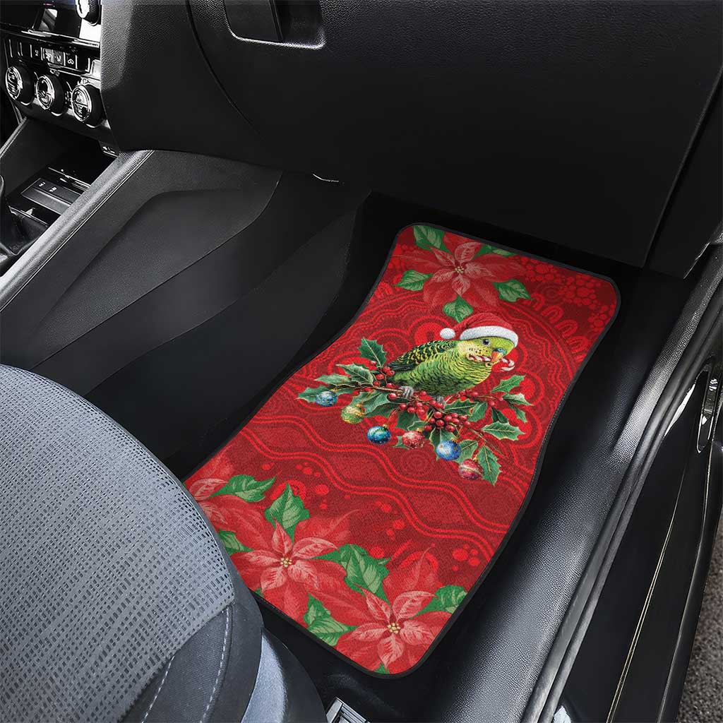 Aussie Green Budgerigar Car Mats Aboriginal Inspired Christmas - Aussie Hoodie